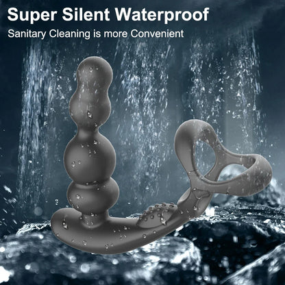 360° Rotate Anal Plugs Cock Ring Vibrating Male Prostate Massager Masturbator Vibrator Wireless Control Anal Plugs for Men