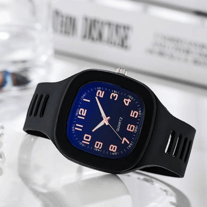 Minimalist Silicone Strap Square Watch Square Casual Wrist Watch Quartz Watch Students