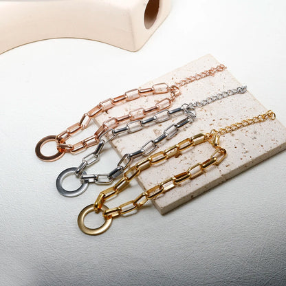 Stainless Steel Round Pendant Chain Bracelet jewelry