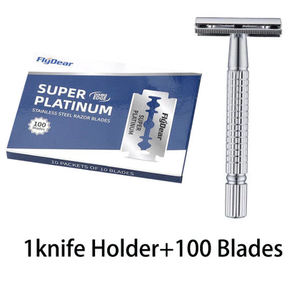 Razor Stainless Steel Double-Blade Razor Old-Fashioned Razor Manual Shaving for Men Razors for Shaving Men Razors