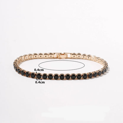MxGxFam ( 19 cm 17 cm x 4 mm ) Promotion Gold Plated 18 k Multiple Colors Powder Zirconia Bracelet For Women Fashion Jewelry