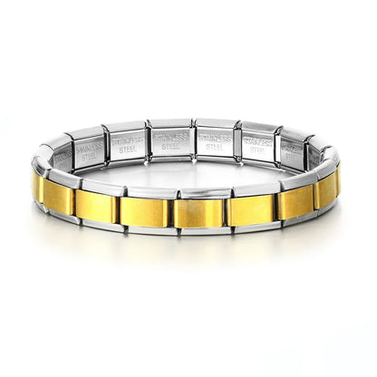2025 Fashion Functional Elastic Bracelet Modular Bulk Italian Charms Links Fit Bracelet Stainless Steel Jewelry Wholesale