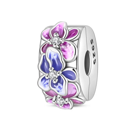 Original 925 Sterling Silver Clip Charm Inlaid Zircon Cat Butterfly Charm Silicone Spacer Beads For Women Bracelet DIY Jewelry