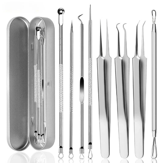 Stainless Steel Acne Blackhead Removal Needles Kit Black Spot Blemish Pimple Removal Needle Deep Cleansing Tool Face Skin Care
