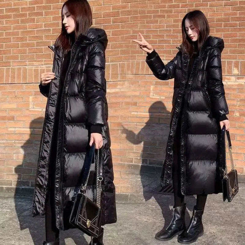 Winter Long Coat Women's 2025 Fashion New Thicken Cotton padded Warm Snow Outerwear Loose Female Windproof Hooded Jacket Parkas