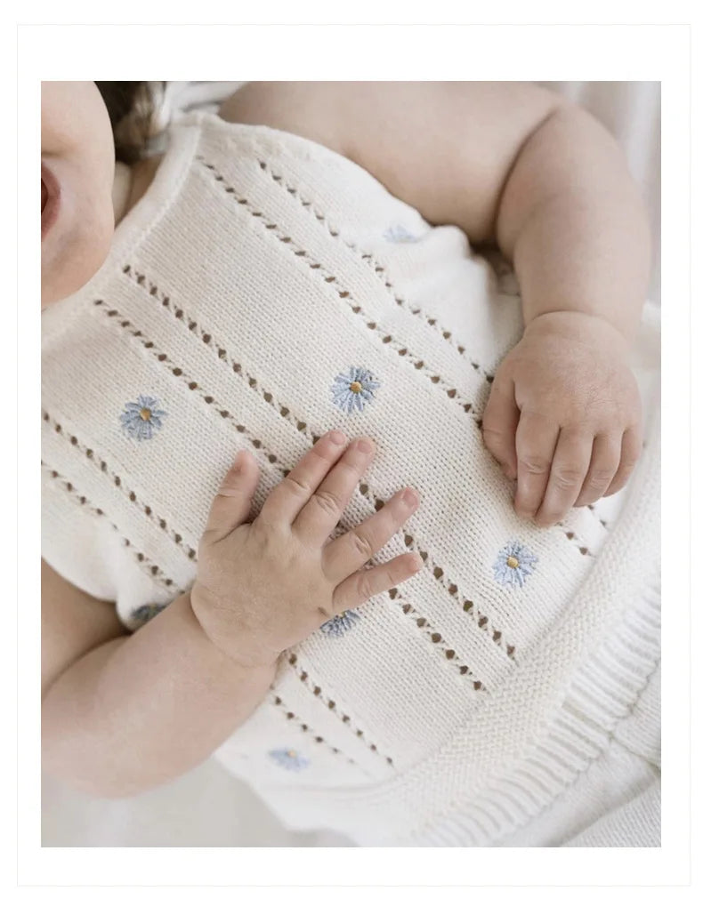 Baby Girls Bodysuits Sleeveless Newborn Girls Onesie Knit Outfits Infant Playsuits Children Clothes