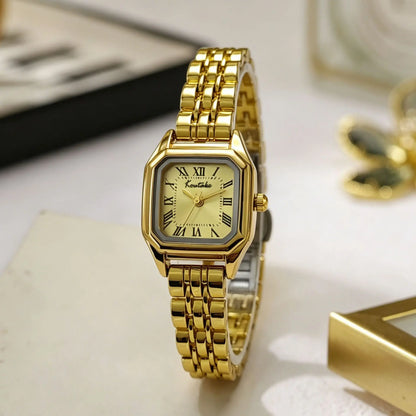 Roman Dial Small Square Watch for Women Fashion Quartz Watches Luxury Gift Wristwatches Wholesale Gold Watch Relojes Para Mujer