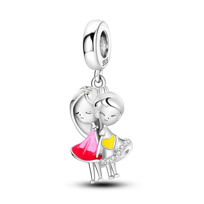 Charms Beads 925 Sterling Silver Tree of Life Peach Heart Sweet Love Charms Fit Pendants Bracelets Necklaces Women Jewelry Gift