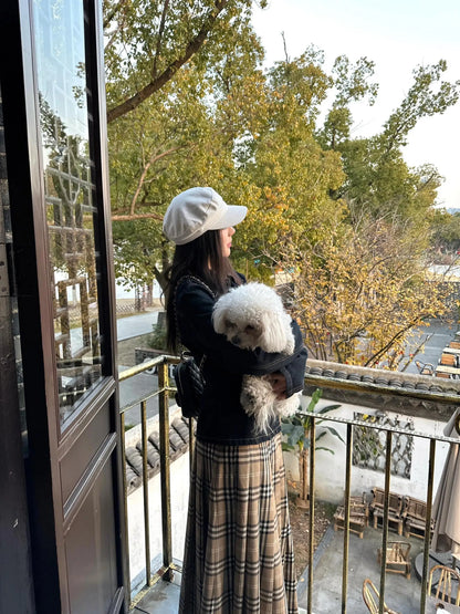 Low Waist Plaid Gingham Pleated  Skirt Korean Style Commute A-Line Long Skirts for Women Spring 2025 Casual Loose Fit