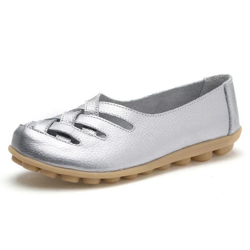 Women Shoes Summer Slip On Leather Casual Shoes Woman 2026 Loafers Women's Ballet Flats Women Moccasins Flat Shoes Female
