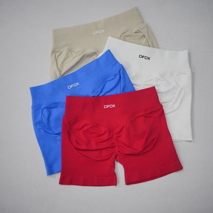DFDK 2026 New Women Scrunch Butt Yoga Shorts High Waist Hip Lifting Push Up Squat Proof Sports Shorts Gym Workout Running Fitnes