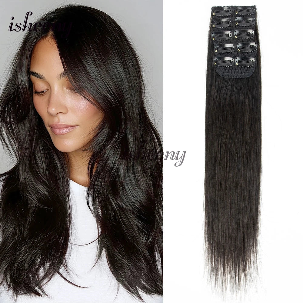12"-18" Invisible Short Hair Pad Clip In Remy Human Hair Extensions 5pcs/pack Mini Clip In Hair 2 Clips On Machine Hair Weft