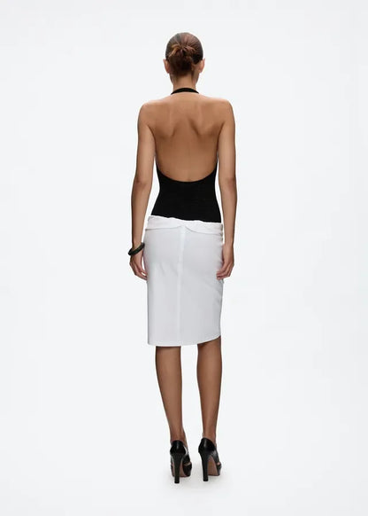 Tank Low-Waist Fold-Over Twist-Knot Bodycon Skirt, Stretchy Knit Mid-Length Skirt, Sexy Straight Mid-Length Skirt, Cuffed Waist Twist-Knot Mid-Length Skirt, Low-Waist Straight Skirt, Casual Sexy Skirt