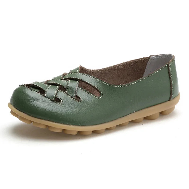 Women Shoes Summer Slip On Leather Casual Shoes Woman 2026 Loafers Women's Ballet Flats Women Moccasins Flat Shoes Female