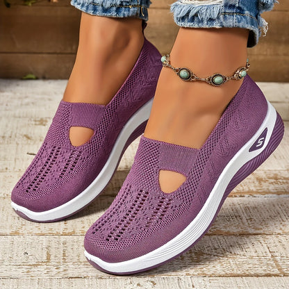Spring Breathable Mesh Flats Shoes for Women Comfortable Slip on Casual Shoes Woman Lightweight Soft Bottom Loafers Plus Size 43