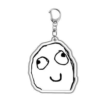 Funny TrollFace Keychain for Accessories Bag NoMeGusta Rage Face ForeverAlone Pendant Key Chain Ring Keyring Jewelry Fans Gifts