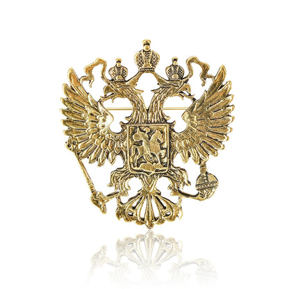 Beaut&Berry Classic Enamel Double Headed Eagle Brooches for Women Unisex Russian Emblem Pins Russian National Day Gifts Friends