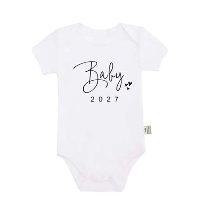 Baby 2027 Pregnancy Announcement Bodysuit Newborn Baby Onesie Funny Boys Girls Romper Jumpsuit Clothes Outfit