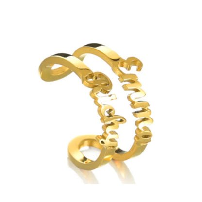 Treebud Custom Name Rings for Women Men Stainless Steel Personalized Nameplate Adjustable Ring Jewelry Gifts Dropshipping
