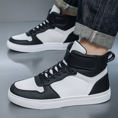 White Vulcanized Sneakers Men's Flat Comfortable Shoes Lace up Zapatillas Hombre Casual Walking Sneakers Plus Size 39-48
