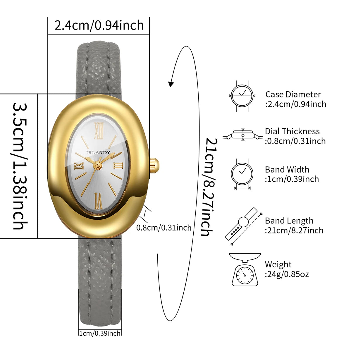 Fashion Oval Dial Women Watches Ultra-thin Leather Strap Quartz Watch for Ladies Clock Relogio Feminino Gift（Without Box）
