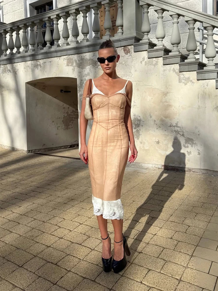 Fashion Slim Fishbone Dress Women Elegant Solid V-neck Sleeveless Pleated Bodycon Mini Dresses 2026 Summer Lady Party Gown