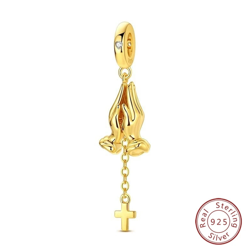 Hot Sales 925 Sterling Silver Golden Series Charms Leopard Little Bear Starfish Bow Bead Fit Original Bracelet DIY Women Jewelry