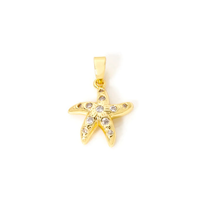 2 Pcs Brass Ocean Charms Gold Plated Dolphin Starfish Fish Seahorse Pendant For DIY Necklace Bracelet Making Jewelry