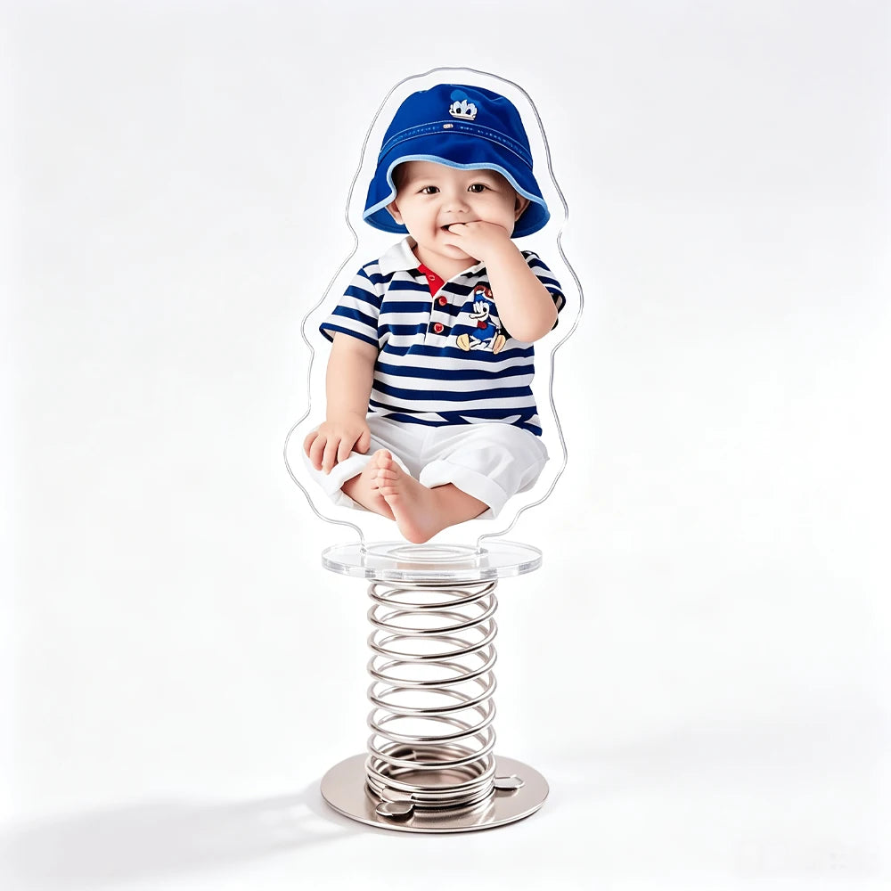 Personalized Car Decorations Bobble Shaking Ornaments Photo Custom Acrylic Desktop Standee Ornaments Gifts for Family Friends