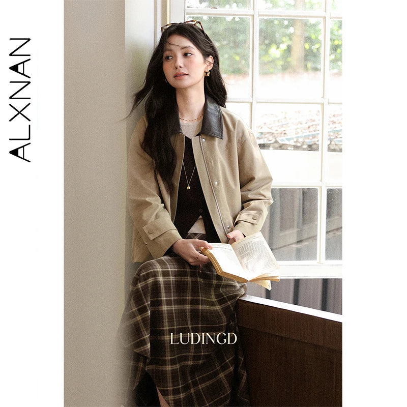 ALXNAN Black Plaid Irregular Skirt Women Elegant Long A-line Checkered Midi Skirts 2025 Fall Winter Female Clothing L57278-1