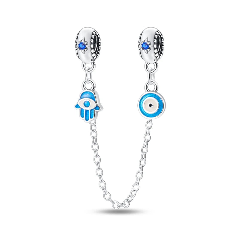 100% Real 925 Silver Classic Devil's Eye Charms Beads For Women Fit Original Qikaola Bracelets Fine DIY Jewelry Making
