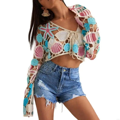 Original Hand Produced Warm Weather Top Ventilated Long Sleeve Relaxed Set