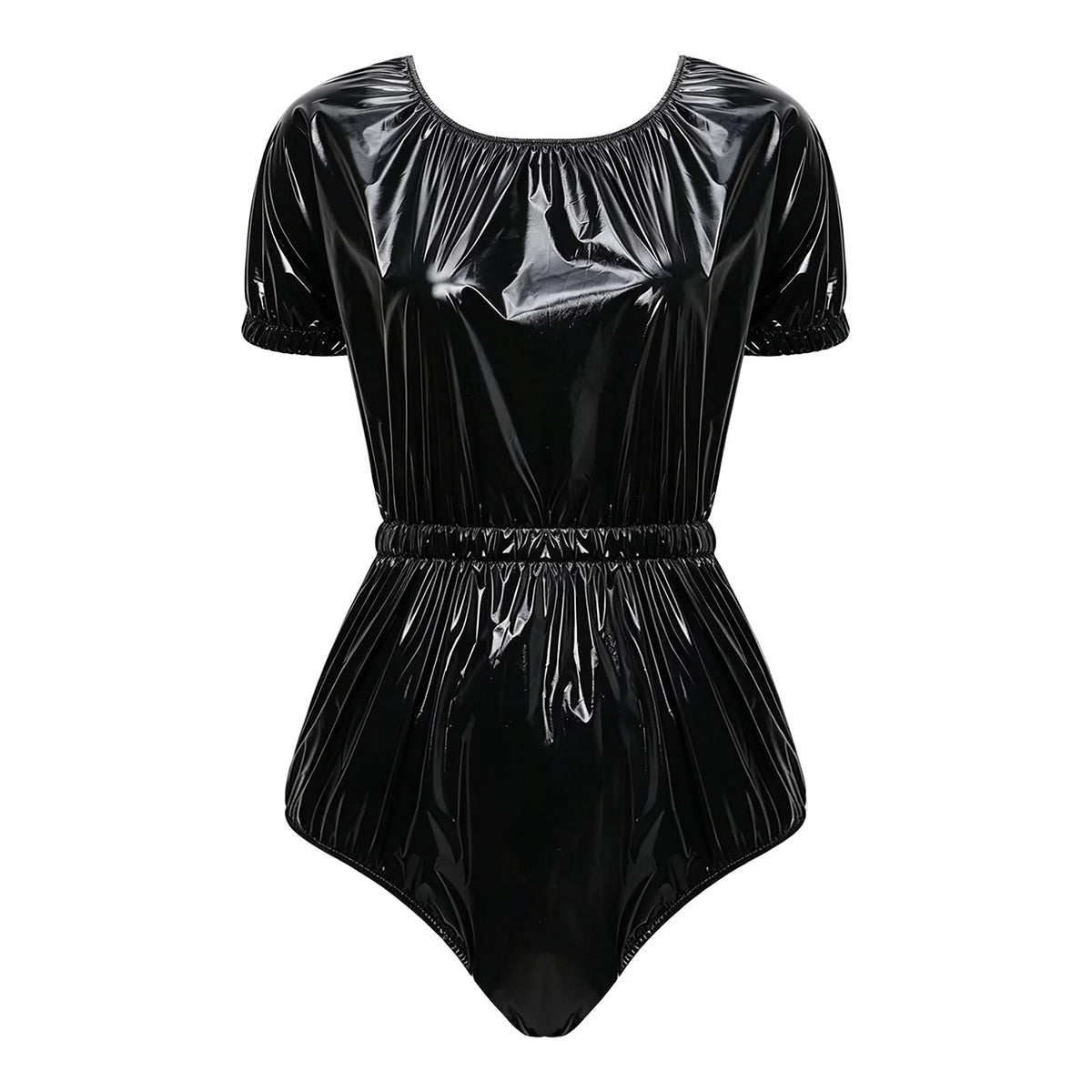 Womens Waterproof Diaper Cover Jumpsuit Buttoned Crotch Short Sleeve Elastic Waist Leakproof Adaptive Bodysuit Swimwear Swimsuit