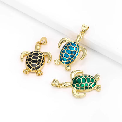 Excellence 5 Colors Sea Turtles Shaped Pendant Copper Zircon Jewelry Nacklace Accessories Dinner Party For Women Gifts Wholesale