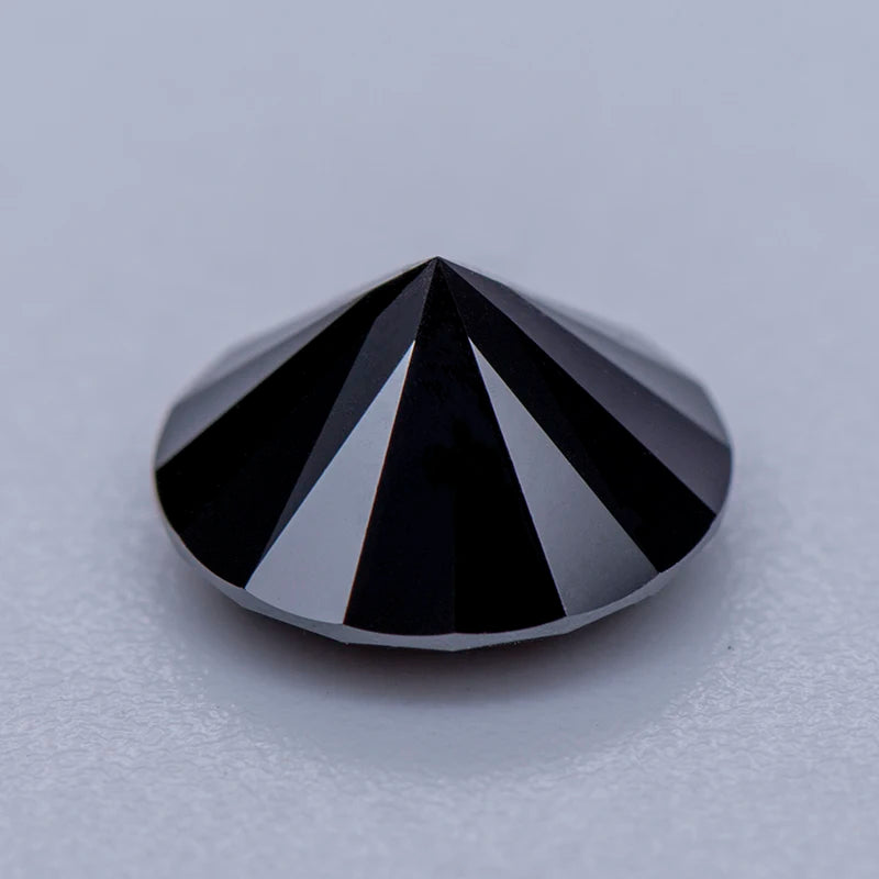 Moissanite Loose Stone Black Color Round Cut 0.5-5.0ct  Synthetic Loose Gemstone With Certificate