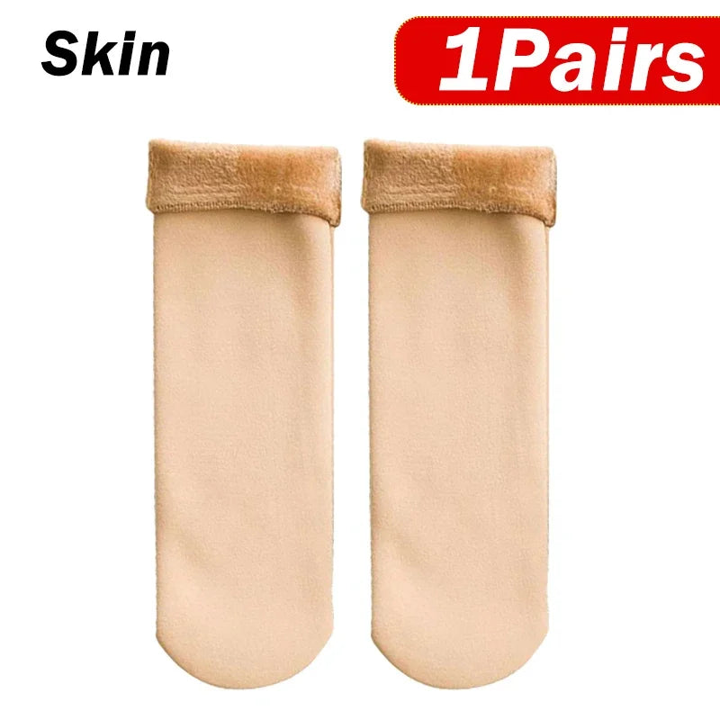 5Pairs Women Winter Thicken Warm Short Socks Boots Home Floor Mujer Thermal Cashmere Wool Socks Nylon Snow Velvet
