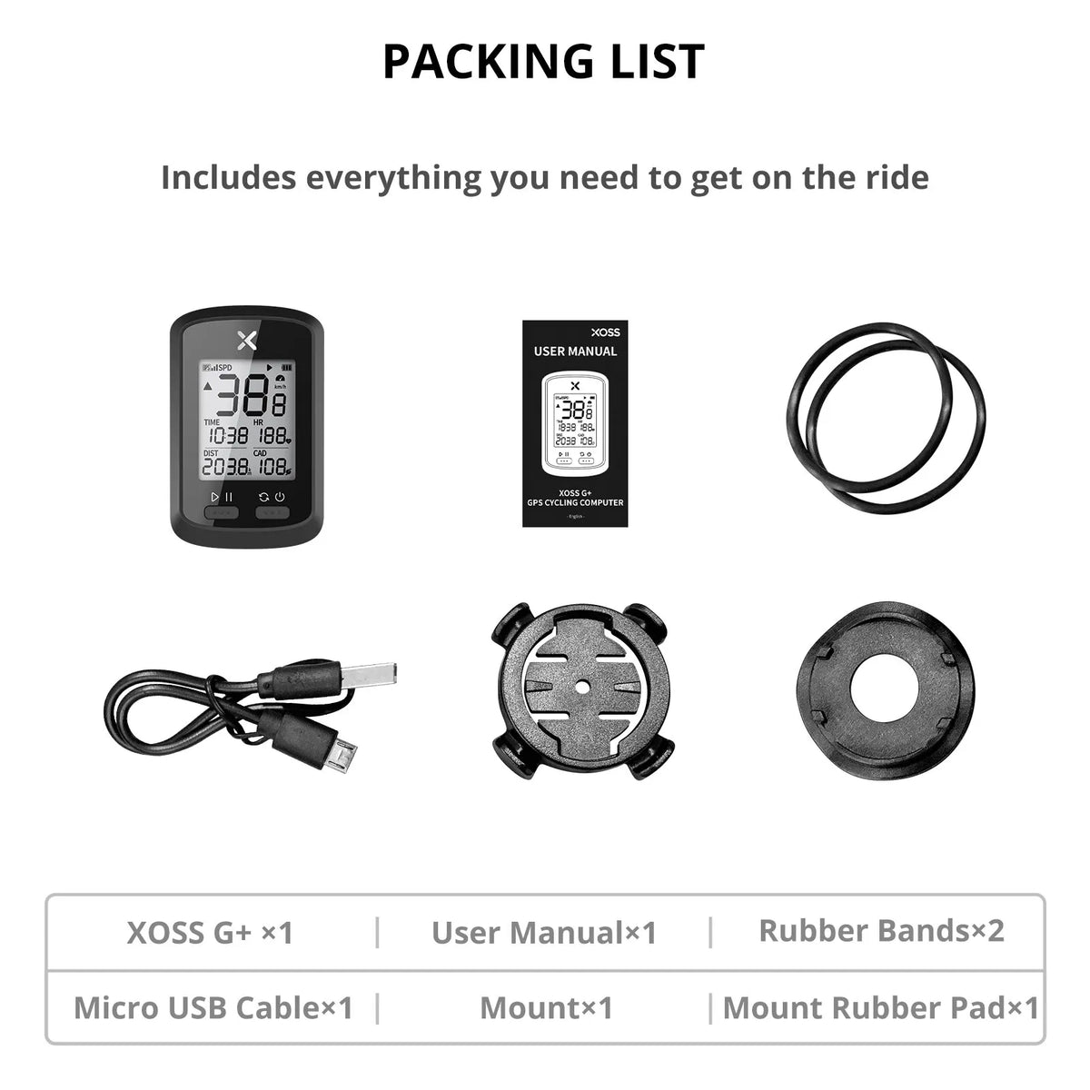 XOSS G+ GPS Bike Computer Wireless Cycling Speedometer Road Bike MTB Waterproof Bluetooth ANT+ Cadence Speed Bicycle Computer