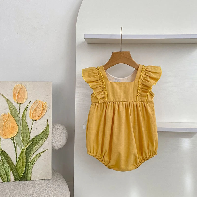 2026 New Summer 0-24M Infant Baby Girls Rompers Baby Girls Clothing Sleeveless Cotton Embroidery Toddler Baby Girls Jumpsuit
