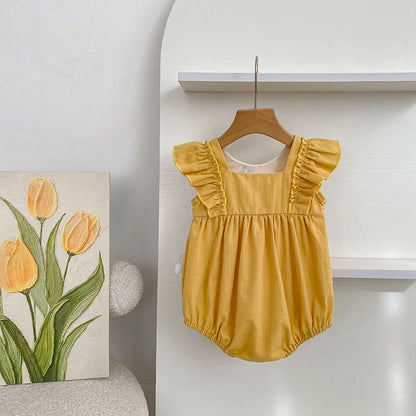 2026 New Summer 0-24M Infant Baby Girls Rompers Baby Girls Clothing Sleeveless Cotton Embroidery Toddler Baby Girls Jumpsuit