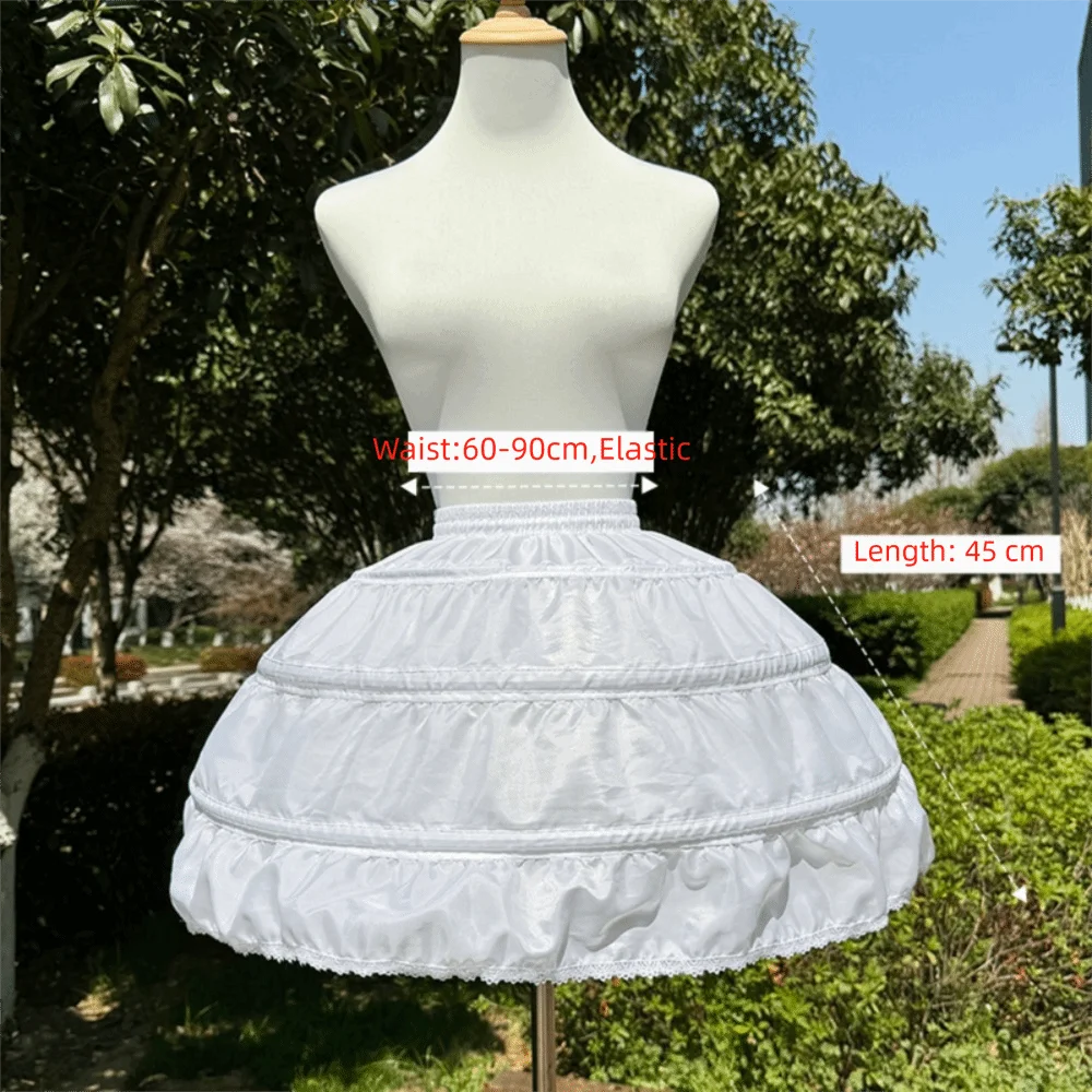 Fashion Lolita Petticoat With Hoop White Underskirt Crinoline Cosplay Breathable Wedding Petticoats Wedding Dress