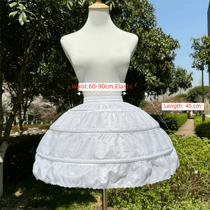 Fashion Lolita Petticoat With Hoop White Underskirt Crinoline Cosplay Breathable Wedding Petticoats Wedding Dress