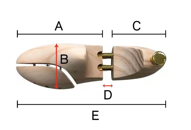 Men's and Women's Shoe Trees Twin Tube Adjustable New Zealand Pine Wood Shoe Tree