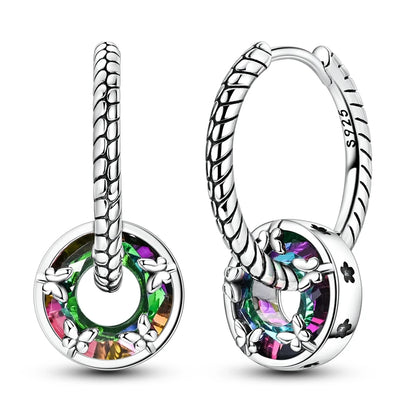 Original 925 Sterling Silver Hoop Earrings Women's Fashion Jewelry Butterfly Iris Lily of the Valley Tulip Flower Luxury Earring