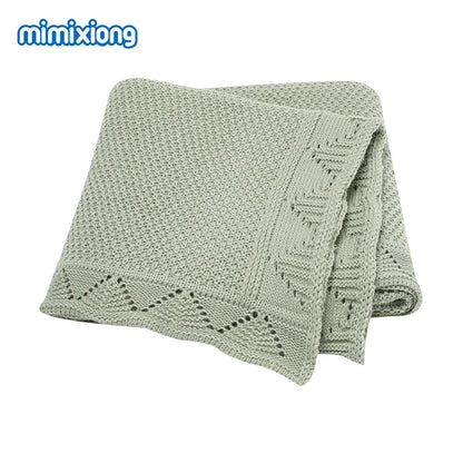 Super Soft Baby Blankets Swaddle Wrap 100*80cm Knit Pure Color Newborn Sleeping Covers for Stroller Bassinet Comfort All Seasons