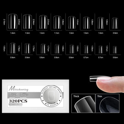 160/320pcs False Nails Full Cover Press-On Nails Coffin Stiletto Soft Gel False Nails Pieces for DIY Nail Extension salon tools