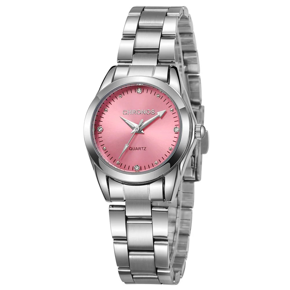 CHRONOS Women Watches Luxurious Quartz Sparkling Rhinestone Dial Dress Wristwatches for Ladies Relogio Feminino