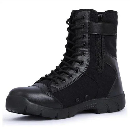 Waterproof Men Lace Up Boots Outdoor Botas Breathable Canvas Camouflage Tactical Combat Desert Ankle Shoes D139