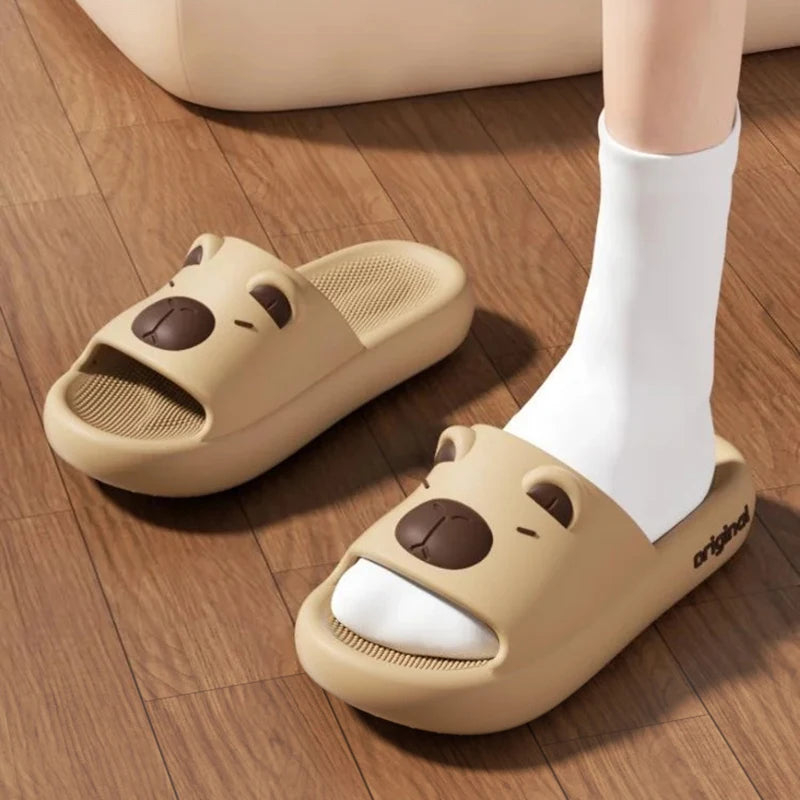 Capybara Cute Cartoon Slippers Sweet Indoor Outdoor Antislip Slides Thick Soft EVA Soles Kawaii Shoes
