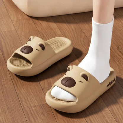 Capybara Cute Cartoon Slippers Sweet Indoor Outdoor Antislip Slides Thick Soft EVA Soles Kawaii Shoes