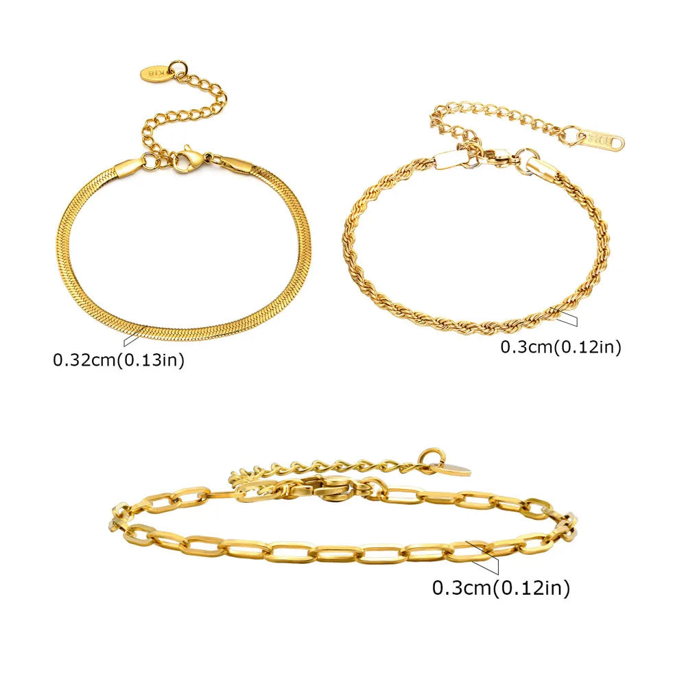 Stainless Steel Round Pendant Chain Bracelet jewelry